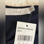 Lush Clothing Lush one shoulder draped satin navy dress NWT Photo 5