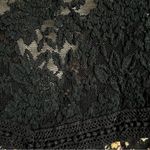 Miss Me  Black Lace Ditsy Floral Gypsy Boho Button Down Peasant‎ Blouse Photo 7
