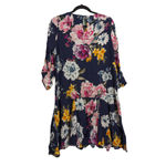 Yumi Kim  OOTD Dress Navy Floral Print Drop Waist - Approx. S (see meas.) FLAW Photo 7