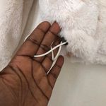 Cutecore coquette white faux fur bomber jacket coat zip up and button long sleeve drawstring measurement in pics Photo 4