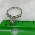 Silver Color Ring, Diamond Shaped Center CZ Set. Photo 6