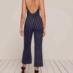 Reformation  Navy and White Striped Jumpsuit Photo 1