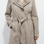 London Fog  Stylish Beige Women's Trench Coat Hooded Belted SZ Small Petite Photo 0