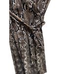 Calvin Klein Snakeskin Print Classic Wrap Dress Brown Size 10 Retro Neutral Fall Photo 10