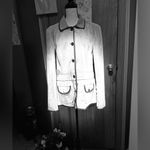 Eddie Bauer SZ L Seattle Suede Vintage Tan Brown Trim Pockets Back Slits Jacket Photo 1