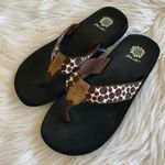 Yellow Box  Flip Flops Brown Polka Dot Womens 6 Photo 3