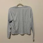 Hill House  Blue and White Scalloped Blouse medium Photo 8