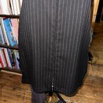 Lisa Bayne black pinstripe cowl neck front zipper S dress Photo 2