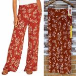 Three Dots  floral burnt orange Wide Leg Palazzo Pants S Photo 10