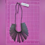 Lucky Brand  Elegant dark grey metal tassel design chain Necklace chocker 17+2” Photo 6