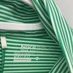 Nike  Dry fit 1/2 zip Golf Top Green white Stripe ruched sleeve Photo 1