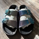 Isabel Marant  Lennyo Sunset Metallic Aqua Sandal - NEW - SIZE 39 Photo 3