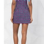 AREA Feather Strap Mini Dress in Fuchsia & Aqua 2 New womens Tweed Cocktail Pink Photo 8