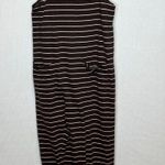 Pact Organic Cotton Brown & White Striped Sleeveless Knit Jumpsuit Romper XS Photo 0