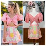 Darling New Kenny Flowers Baha Mar Mini Dress! Pink Size L Photo 1