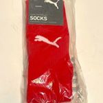 Puma Football Socks Red White Kneehigh Team Liga padded ankle Socks Sz 3 (5-6) Photo 2