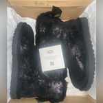 UGG ‎ Mini Bailey Bow Glimmer Black Boots Photo 4