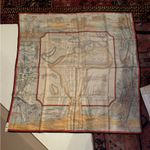 NEW Wathne silk scarf Africa map Red Photo 8