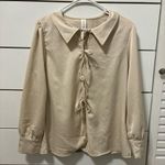 Blooming Jelly Casual Front Tie Bow Blouse Photo 1