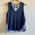 Anthropologie  Deletta Weekdays Polka‎ Dot Layered Tank Top Womens Size S Blue Photo 2