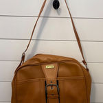 Vintage Brown Faux Leather Satchel Crossbody Bag With Buckle Detail Green Photo 0