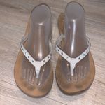Sanuk  white sequined flip flops woman’s 10 Photo 2