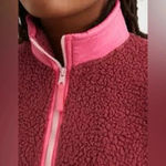 Aerie  Dream Sherpa Quarter Zip Sweatshirt, Cherry Pink/Hot Pink Photo 2