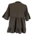 ZARA  Linen‎ Blend Oversize Button Front Ruffle Mini Tunic Dress Small Boho Boxy Photo 1