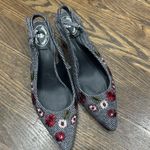 Brooks Brothers vintage embroidered flower fall kitten heel sling back heel Photo 0