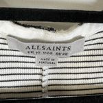 ALLSAINTS Womens Sz 6 Alicia Midi Striped Sleeveless Dress Ribbed Zip Front Goth White Photo 5