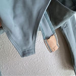 Alix NYC  Jules Deep V-Neck Long Sleeve Bodysuit Blue Sz Medium Photo 3