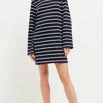 Reformation Junia Knit Dress Navy White Striped Short Mini Tunic Small Coastal Photo 0