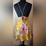 Lulu's Lily Pond Mustard Yellow Floral Print Swing Dress Size XS Photo 3