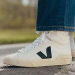 VEJA Minotaur High Top Sneakers in Black and White Photo 0