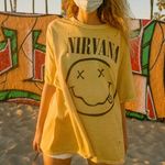 Nirvana Smile Distressed Oversized Tee O/S Photo 0