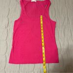 Good American  Bright Pink Ribbed Scoop Neck Tank Top Photo 4
