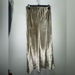 POLO RALPH LAUREN Flared Velvet Midi Skirt in desert 8 “slip style” Silver Photo 2