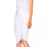 Veronica Beard NWT  White Stretch Cotton Poplin Ruched Midi Shirt Dress sz 8 Photo 3
