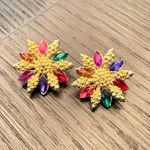 Vintage Starburst Jewel and Gold Clip Photo 1