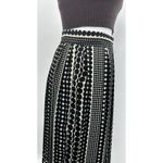 Who What Wear Polka Dot Pleated Midi Skirt Black Cream Size 2 Photo 3