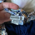 American Eagle Outfitters Puff Sleeve Cinched Waist Blue Floral Mini Dress Med Photo 2