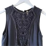 Free People BLACK SLEEVELESS COTTON LINED LACE A- LINE EMBROIDERED DRESS SZ S Photo 4