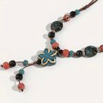 Bohemian Ethnic Style‎ Handmade Beads Ceramic Necklace Adjustable up to 26” Photo 9