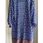 Swim Open Tunic Cover Up Kimono Myth Boho Chic Blue Paisley Long, Size M Size M Photo 0