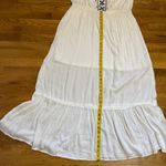 Maurice's Maurice’s Womens XL White Black Embroidered Gauze Maxi Dress Boho Vacation New Photo 4