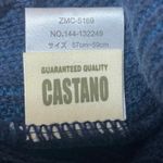 Castano Women's Blue Rib Knit Cuffed Logo Patch Fold Up Beanie Hat Cap One Size Photo 2