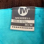 Merrell  Wool Blend Zip Up Sweater Jacket Womens Size Medium Brown Blue Lining Photo 8