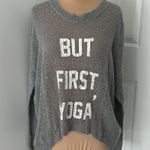 The Laundry Room  But First Yoga Gray Sweater Photo 1