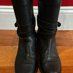Stuart Weitzman  soft Leather Round Toe Buckle Moto Boots Women's size 7.5 Photo 0