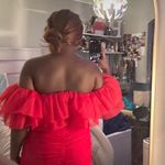 Boutique Red Ruffle ruched mini dress Photo 1